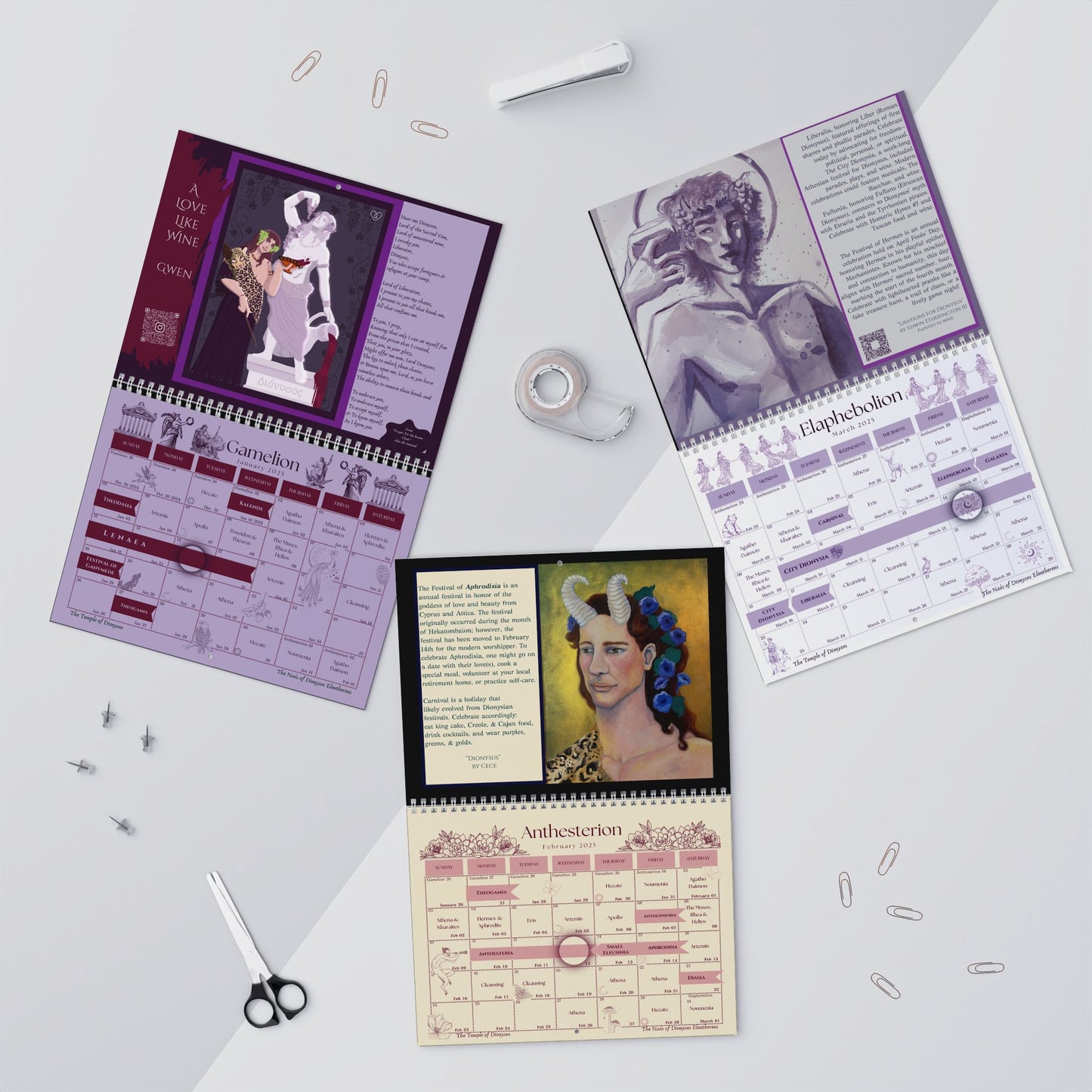 2025 Athenian Wall Calendar - The Dionysus