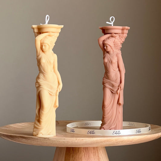 Caryatid Greek Column Candle-0