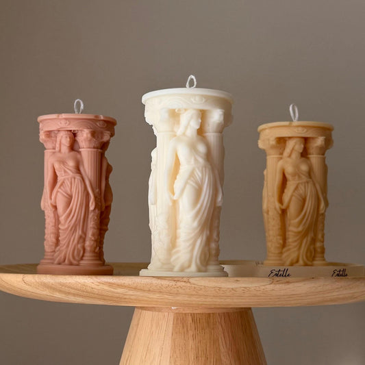 Caryatid Greek Column Candle-0